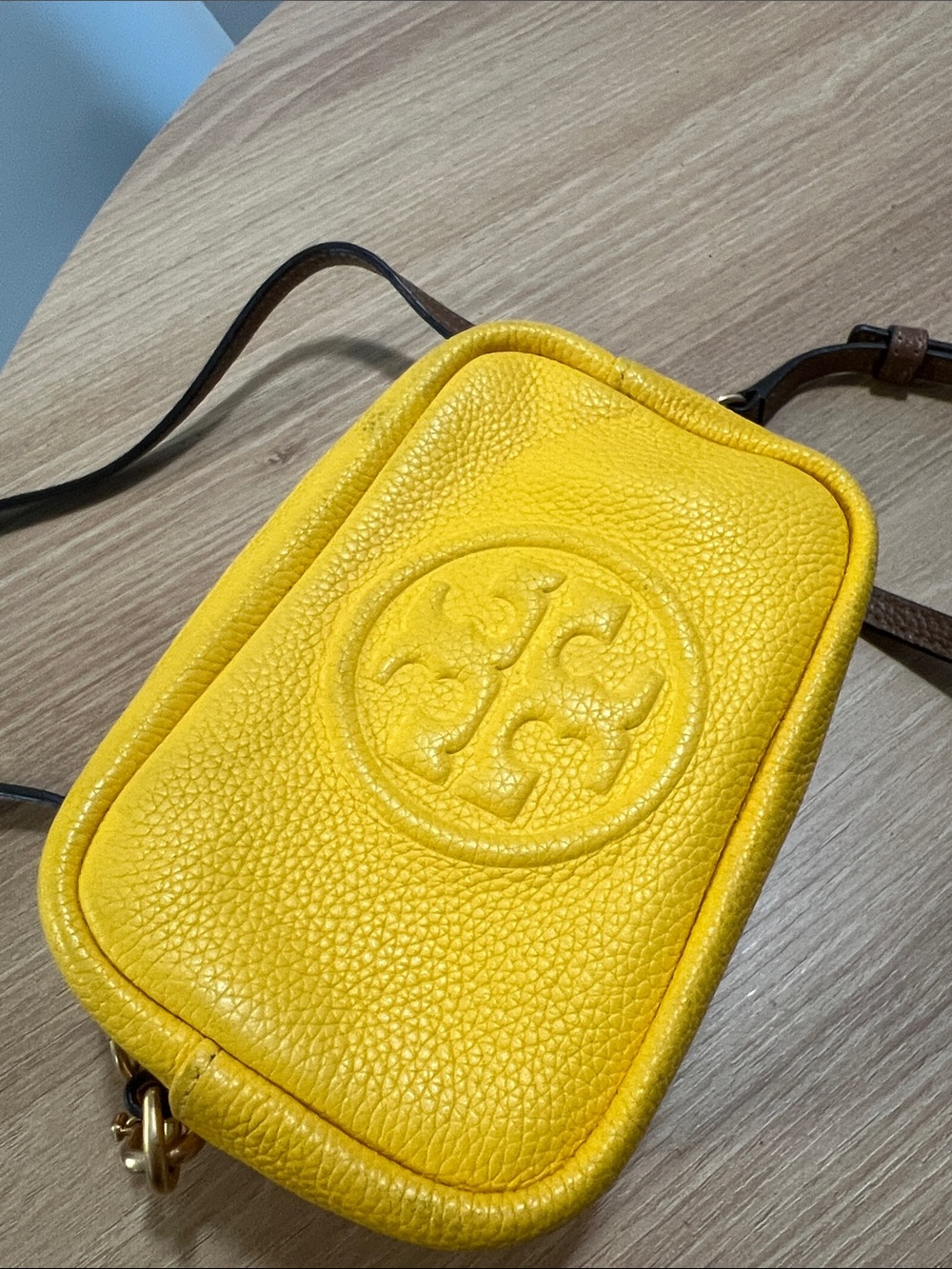 Tory Burch Perry Bombé Mini Bag Yellow Leather - Picture 5 of 12